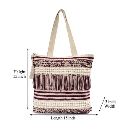 Luxury Premium Handcrafted Big Cotton Tote Bag : Spacious & Durable - TT08