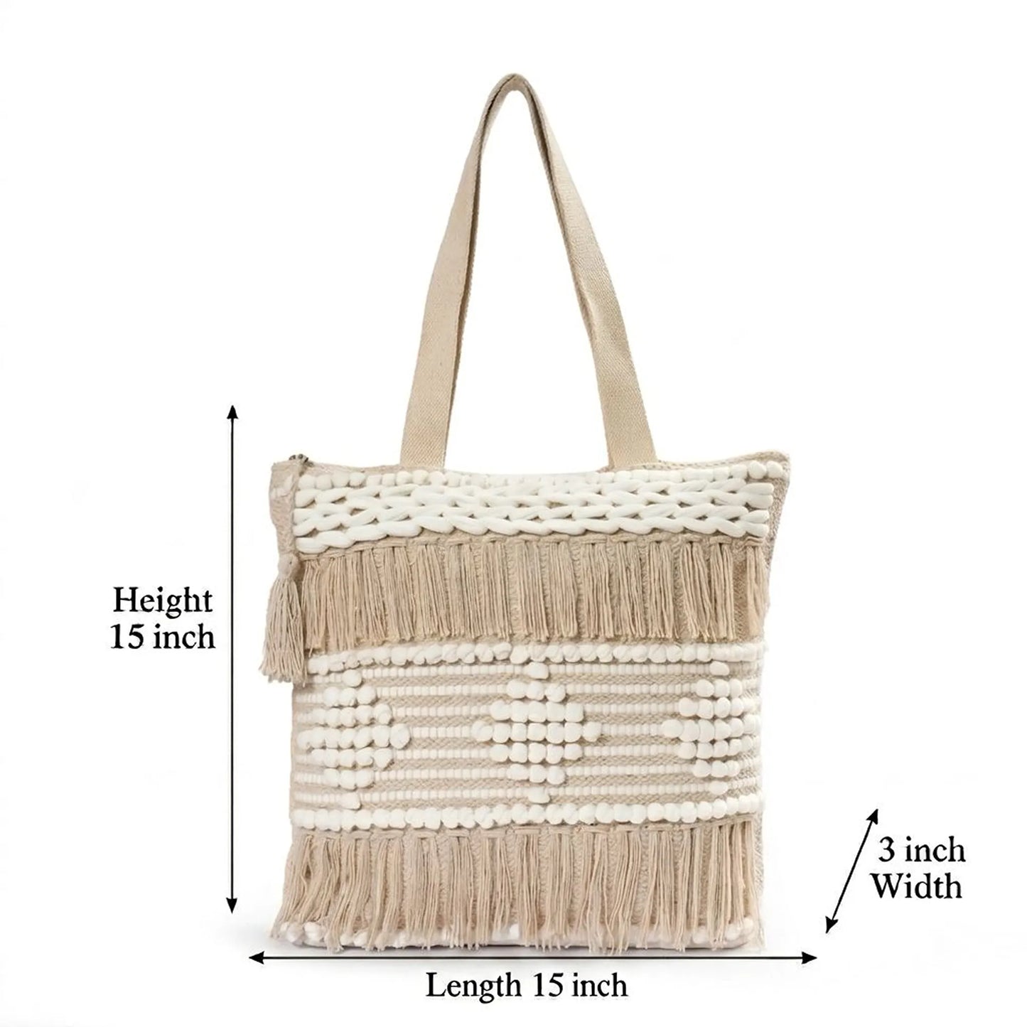 Luxury Premium Handcrafted Big Cotton Tote Bag : Spacious & Durable - TT09