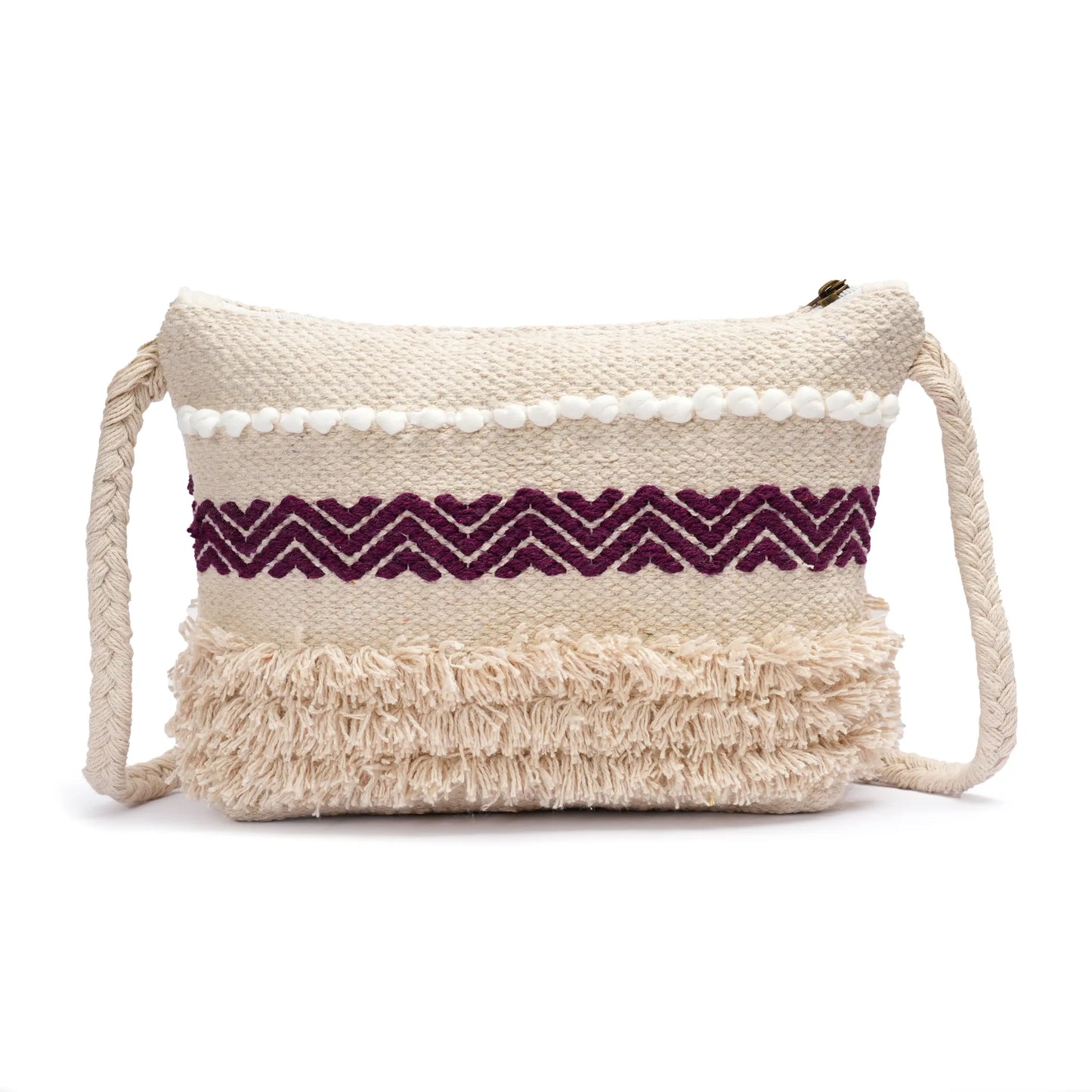 Cotton Bohemian Bag, Sling Bag for Girls and Women Handmade Cotton Purse- HB10025