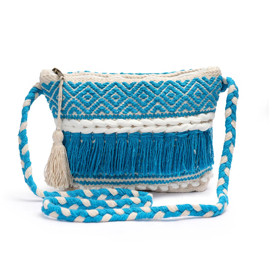 Cotton Bohemian Bag, Sling Bag for Girls and Women Handmade Cotton Purse, Ethnic Crossbody - HB10015