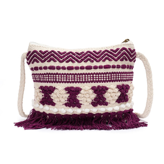 Cotton Bohemian Bag, Sling Bag for Girls and Women Handmade Cotton Purse, Ethnic Crossbody - HB10016