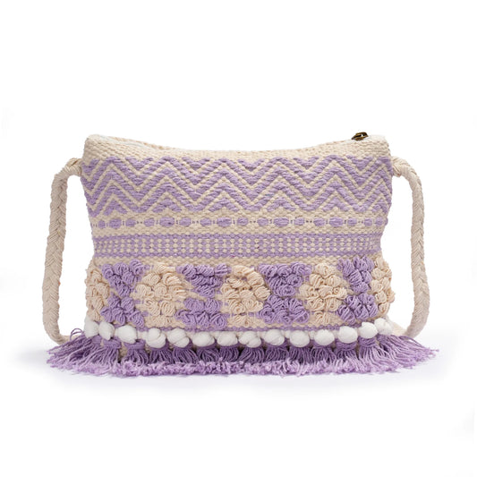 Cotton Bohemian Bag, Sling Bag for Girls and Women Handmade Cotton Purse, Ethnic Crossbody - HB10019