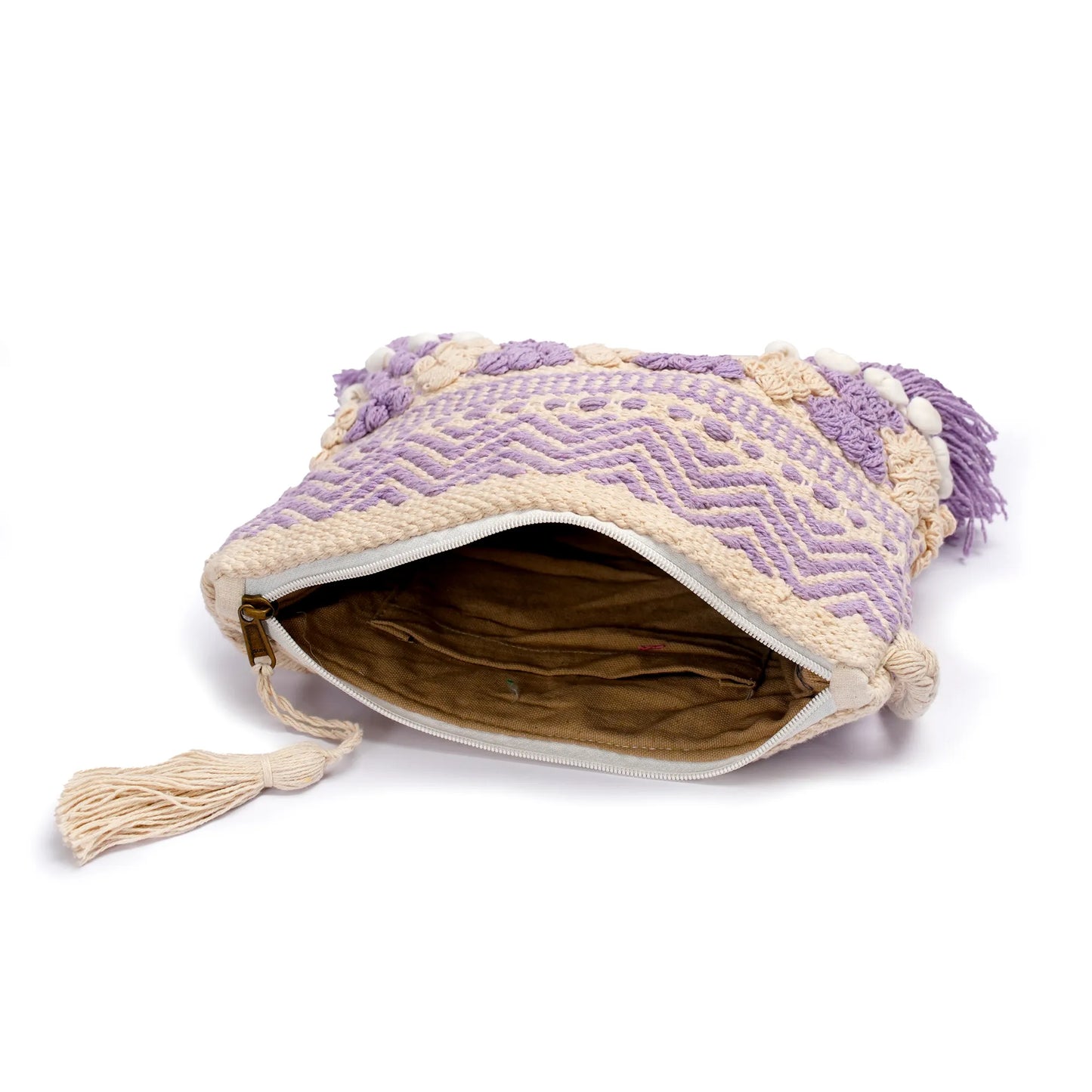 Cotton Bohemian Bag, Sling Bag for Girls and Women Handmade Cotton Purse, Ethnic Crossbody - HB10019
