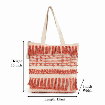 Handmade Premium Handcrafted Big Cotton Tote Bag : Spacious & Durable - TT02