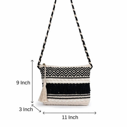 Cotton Bohemian Bag, Sling Bag for Girls and Women Handmade Cotton Purse, Ethnic Crossbody - HB1001